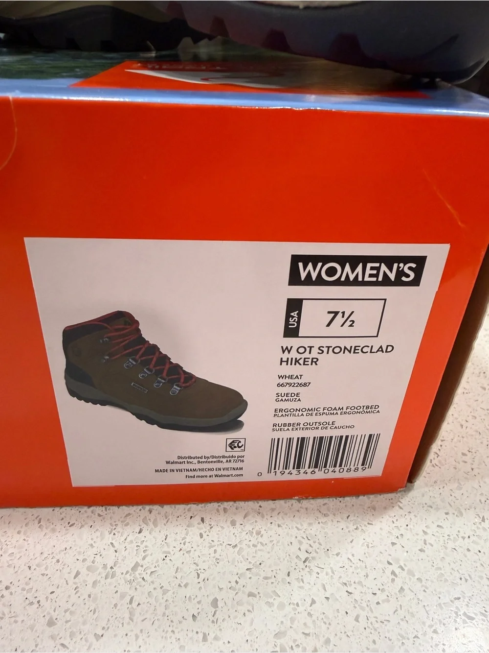 Ozark Trail Women’s Brown Suede Hiking Boots with Red Accents